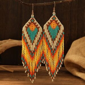 Bohemian Beaded Earrings - Multicolor